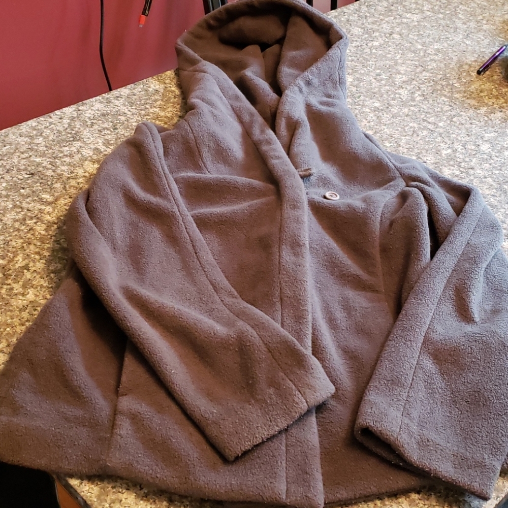 J.jill zip hooded fleece active jacket